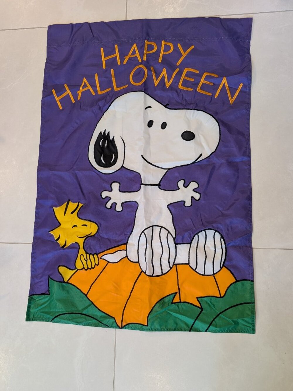 Jetmax 2010 Peanuts Snoopy Woodstock Halloween Large House Flag 27x39